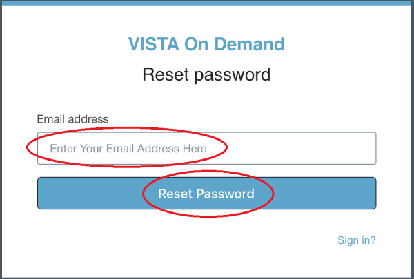 Re-enter your email address, then click Reset Password